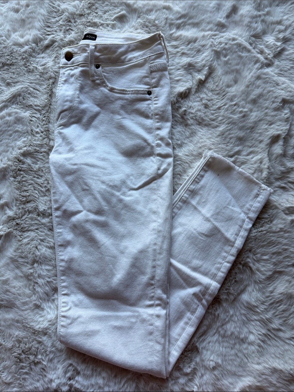 Aqua White Skinny High-Rise Jeans
